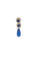 American Diamonds, Stones & Plastic Crystal Golden, White & Blue Necklace Set