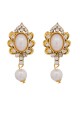 American Diamonds & Pearls White & Golden Pendant Set