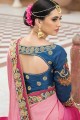 Exquisite Pink Silk Saree