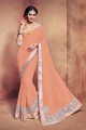 Snazzy Baby Pink Georgette Saree