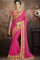 Trendy Pink Chiffon Saree