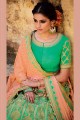 Pretty Green Silk Jacquard Lehenga Choli