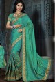 Magnificent Teal Green Art Silk Saree