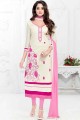 Indian Ethnic Cream Cotton Churidar Suit