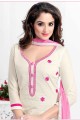 Indian Ethnic Cream Cotton Churidar Suit