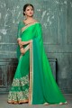 Green color Silk & Net Saree