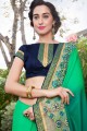 Green color Satin Silk & Net Saree