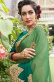 Green & Teal Green color Silk Georgette Saree