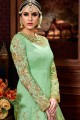 Pastel Green color Art Silk  Anarkali Suit