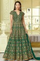 Green color Art Silk Salwar Kameez