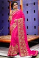 Modish Fuschia Pink color Art Silk Saree