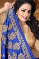 Splendid Royal Blue color Soft Silk saree