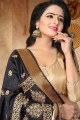 Luring Black color Soft Silk saree