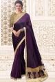 Dark Purple color Soft Silk saree