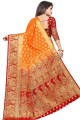 New Orange Art silk saree