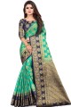 Beautiful Sea green Art silk saree