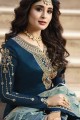 Blue, Georgette and satin Churidar Suits