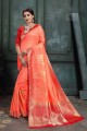 Traditional Orange Art silk saree