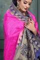 Beautiful Rani pink Art silk saree