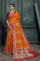 Saffron Art silk saree