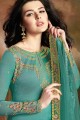 Turquoise blue Silk Palazzo Suits