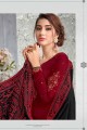 Maroon Georgette and silk Palazzo Suits