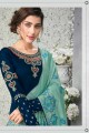 Blue Georgette and silk Palazzo Suits