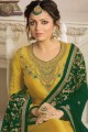 Yellow Georgette and satin Churidar Suits