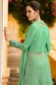 Sea green Art silk Anarkali Suits