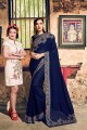 Lovely Navy blue Georgette saree