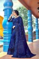 Classy Royal blue Georgette saree