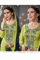 Light green Cotton and silk Patiala Suits