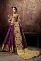 Purple Cotton and silk  saree