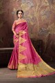 Latest Ethnic Pink Cotton and silk saree