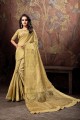 Gold Cotton and silk  saree