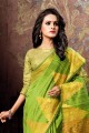 Stylish Green Cotton and silk saree