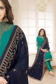 Turquoise blue Georgette Churidar Suits