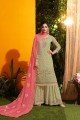 Sand grey Georgette Palazzo Suits