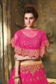 Attractive Rani pink Jacquard net Lehenga Choli