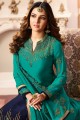 Shaded blue Satin georgette Churidar Suits