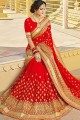 Pretty Indian Red Georgette saree