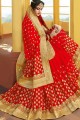 Ravishing Indian Red Georgette saree