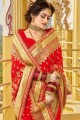Excellent Indian Red Georgette saree