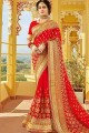 Excellent Indian Red Georgette saree