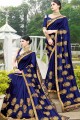 Traditional Royal blue Silk saree