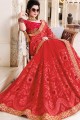 Pretty Red Chiffon saree