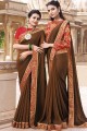 Glorious Brown Chiffon saree