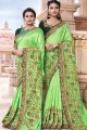 Designer Light green Silk saree