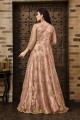 Dusty pink Net Anarkali Suits