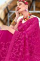 Enticing Rani pink Georgette saree